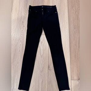 7 For All Mankind Women's Black Skinny Jeans